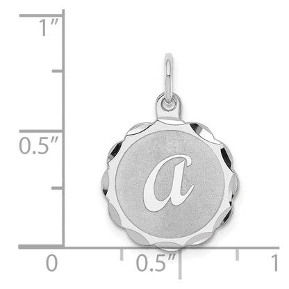 Sterlingsilber Rhodiniert Brocaded Buchstabe A Initiale Charm
