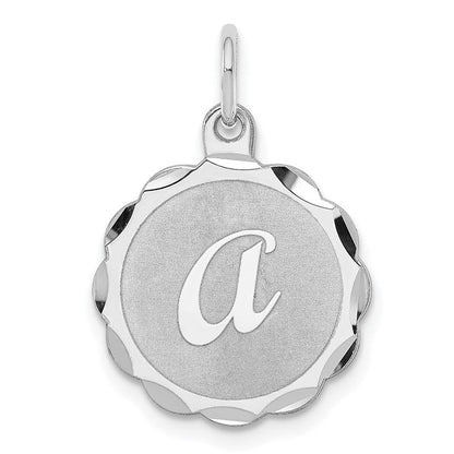 Sterlingsilber Rhodiniert Brocaded Buchstabe A Initiale Charm