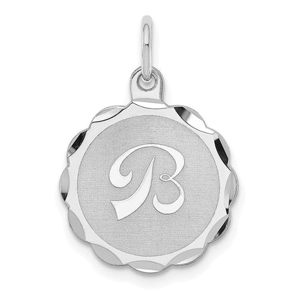 Sterlingsilber Rhodiniert Brocaded Buchstabe B Initiale Charm