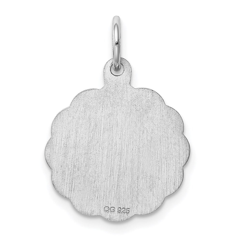 Sterlingsilber Rhodiniert Brocaded Buchstabe C Initiale Charm