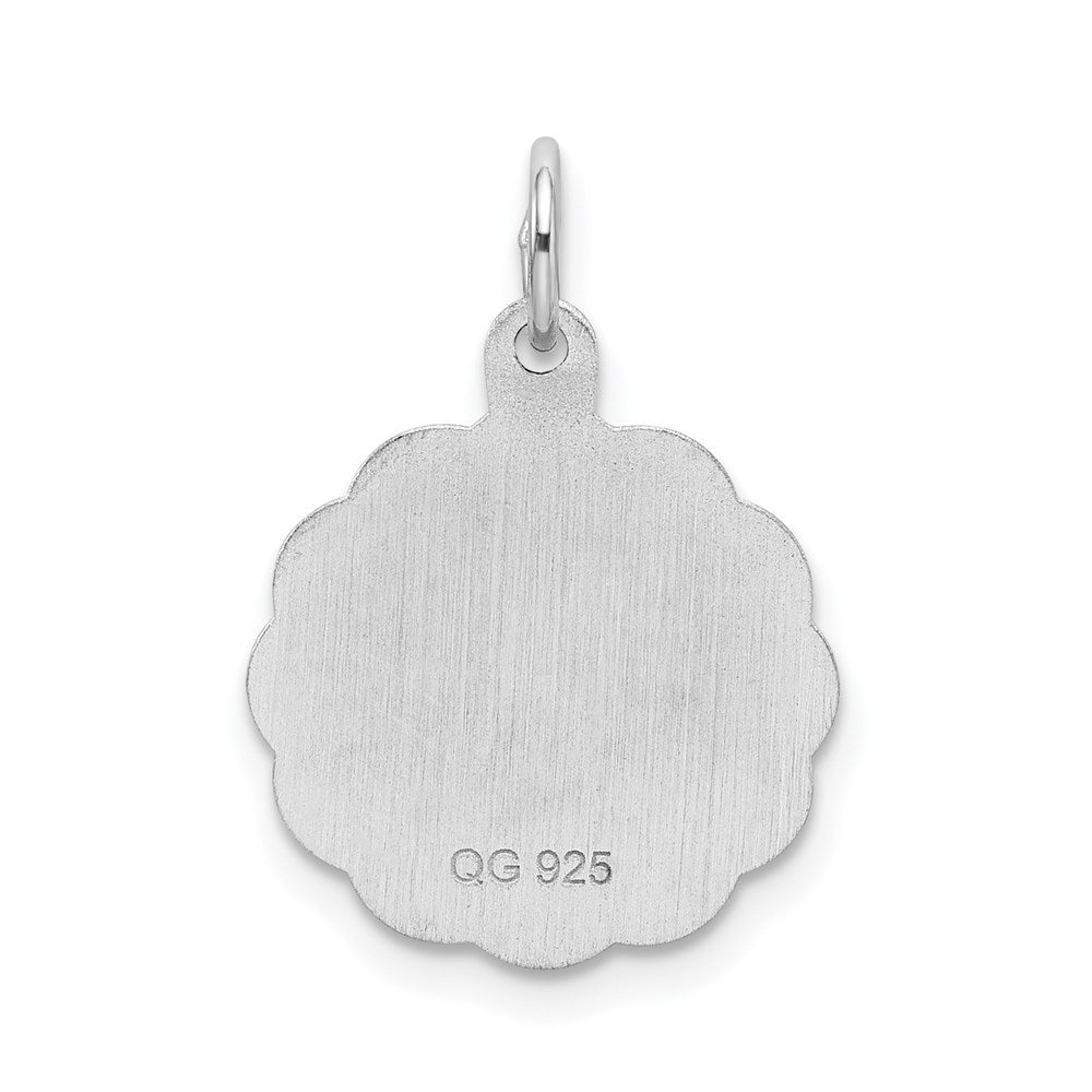 Sterlingsilber Rhodiniert Brocaded Buchstabe D Initiale Charm