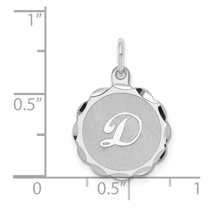 Sterlingsilber Rhodiniert Brocaded Buchstabe D Initiale Charm
