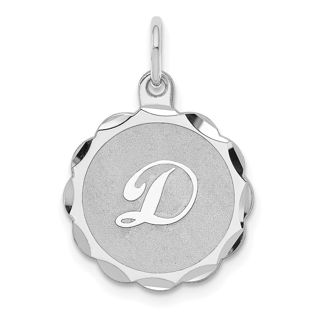 Sterlingsilber Rhodiniert Brocaded Buchstabe D Initiale Charm