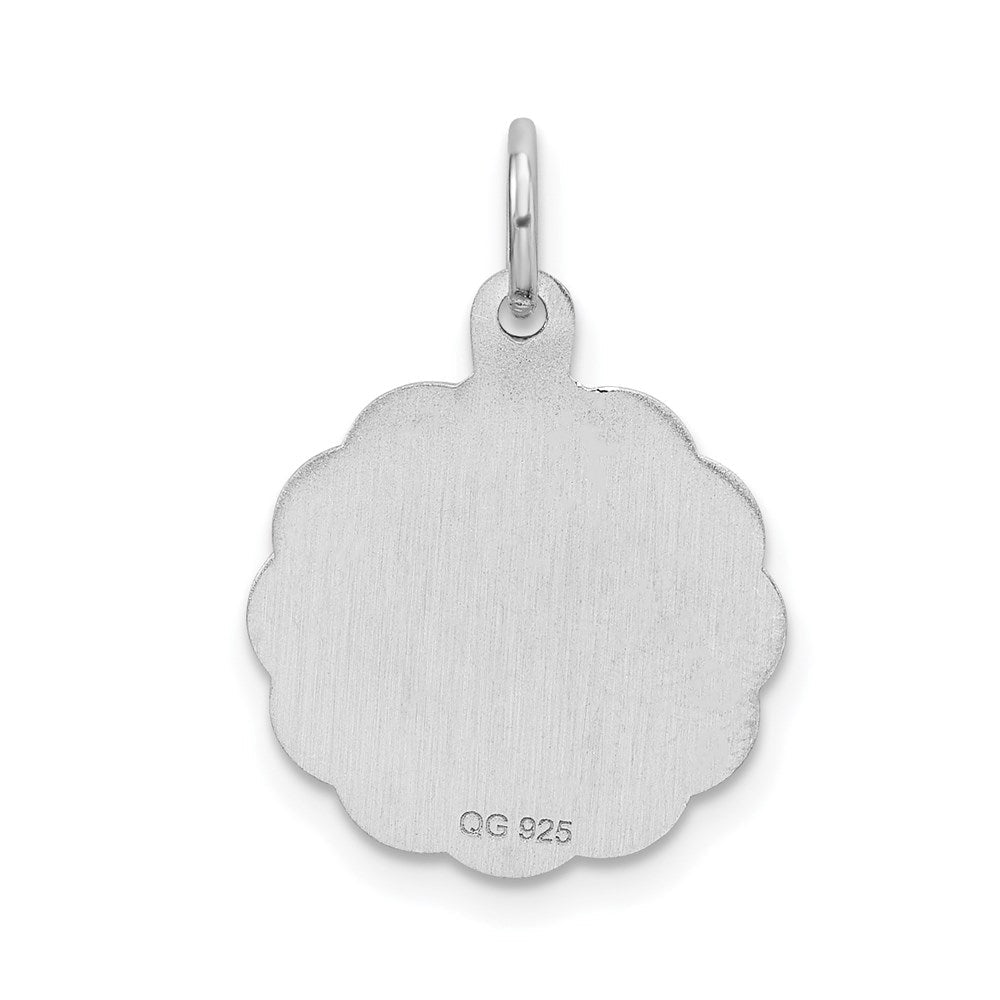 Sterlingsilber Silber/rhodiniert Brocaded Buchstabe E Initiale Anhänger