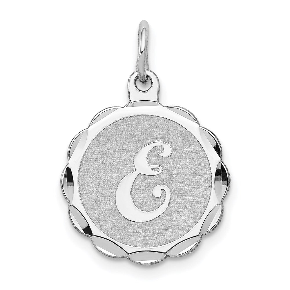 Sterlingsilber Silber/rhodiniert Brocaded Buchstabe E Initiale Anhänger
