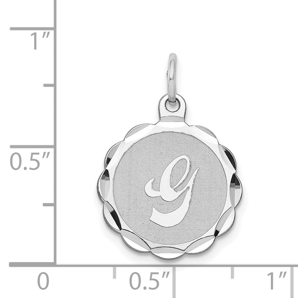 Sterlingsilber Silber/rhodiniert Brocaded Buchstabe G Initiale Anhänger