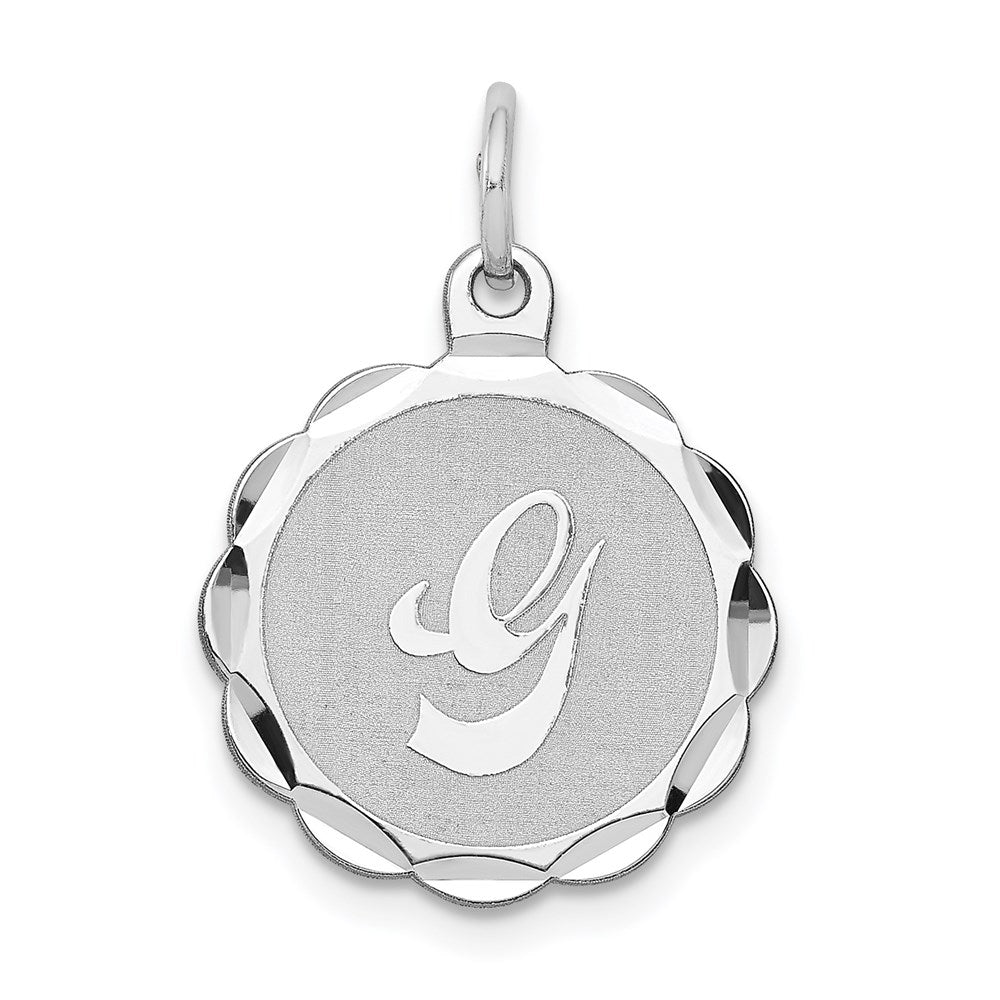 Sterlingsilber Silber/rhodiniert Brocaded Buchstabe G Initiale Anhänger