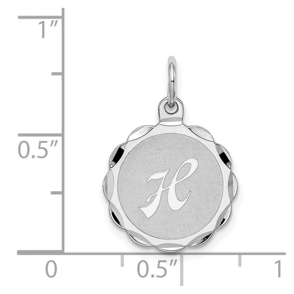 Sterlingsilber Silber/rhodiniert Brocaded Buchstabe H Initiale Anhänger