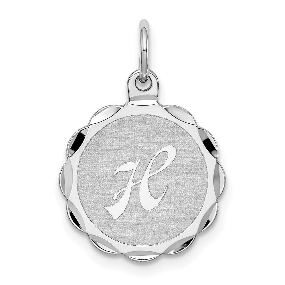 Sterlingsilber Silber/rhodiniert Brocaded Buchstabe H Initiale Anhänger