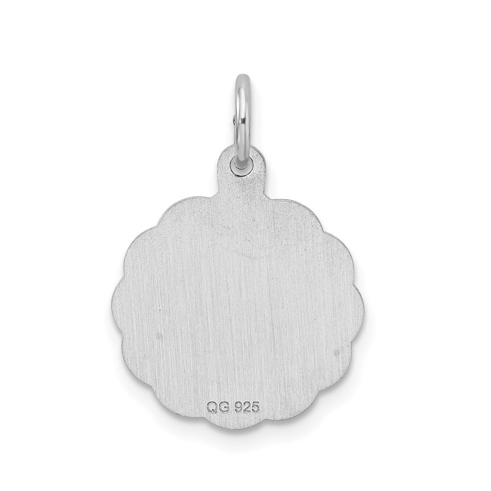Sterlingsilber Silber/rhodiniert Brocaded Buchstabe I Initiale Anhänger
