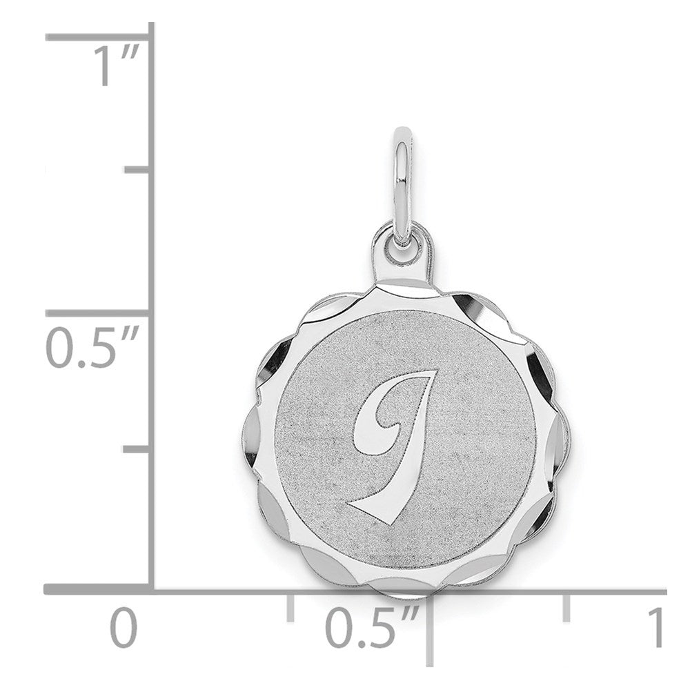 Sterlingsilber Silber/rhodiniert Brocaded Buchstabe I Initiale Anhänger