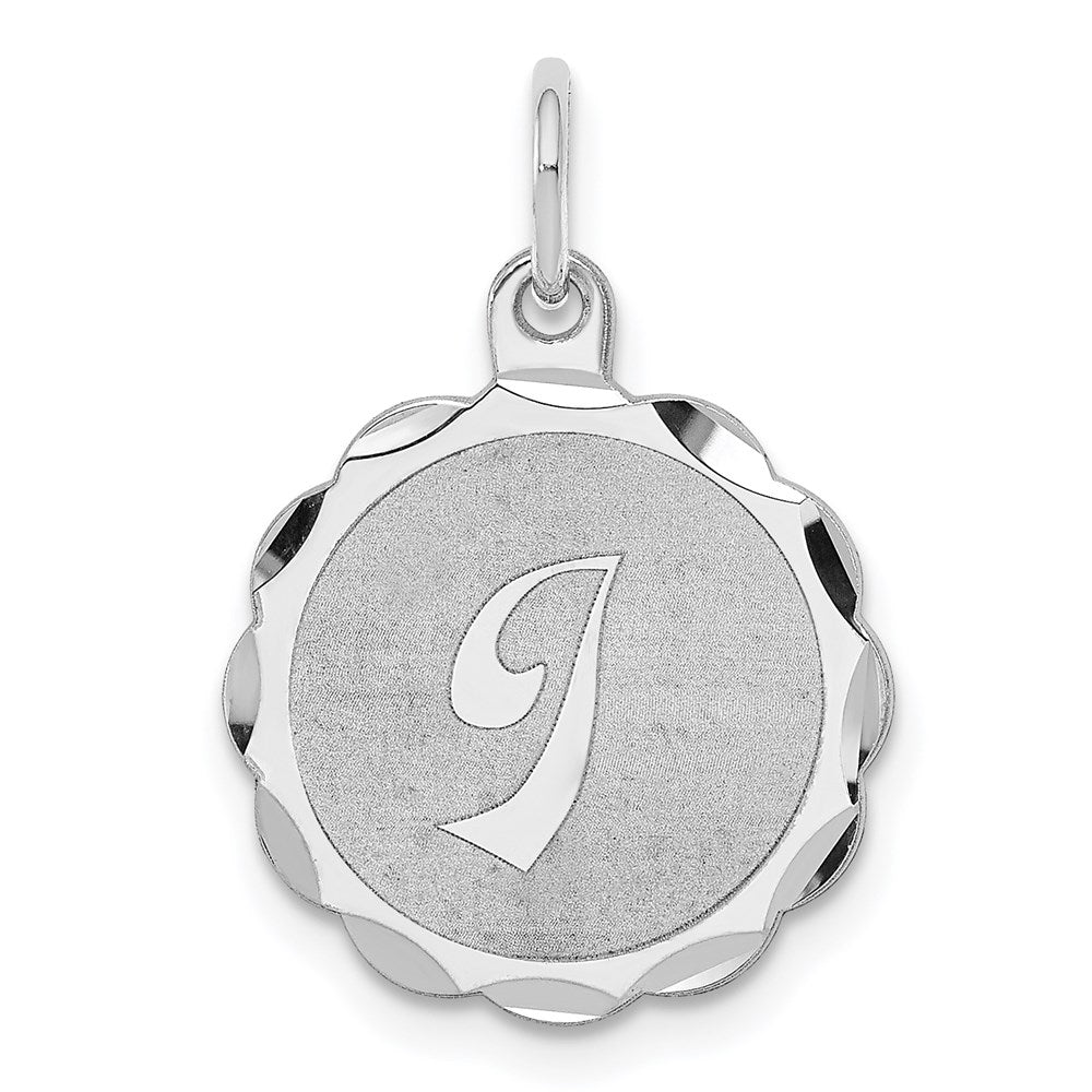 Sterlingsilber Silber/rhodiniert Brocaded Buchstabe I Initiale Anhänger