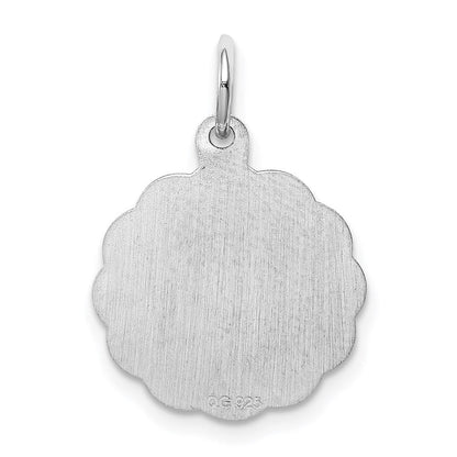 Sterlingsilber Silber/rhodiniert Brocaded Buchstabe J Initiale Anhänger