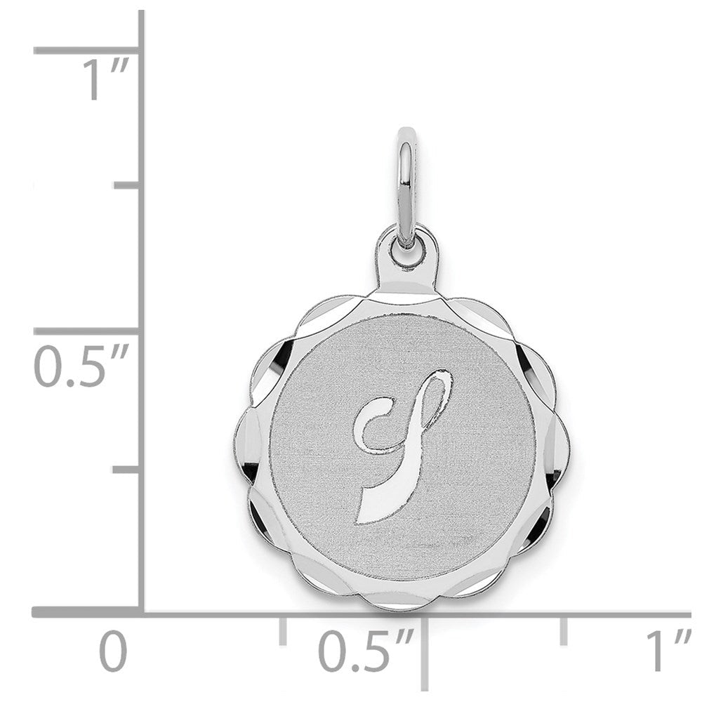 Sterlingsilber Silber/rhodiniert Brocaded Buchstabe J Initiale Anhänger