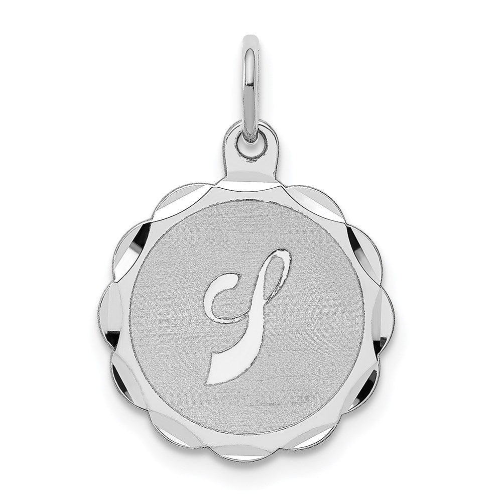 Sterlingsilber Silber/rhodiniert Brocaded Buchstabe J Initiale Anhänger