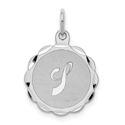 Sterlingsilber Silber/rhodiniert Brocaded Buchstabe J Initiale Anhänger
