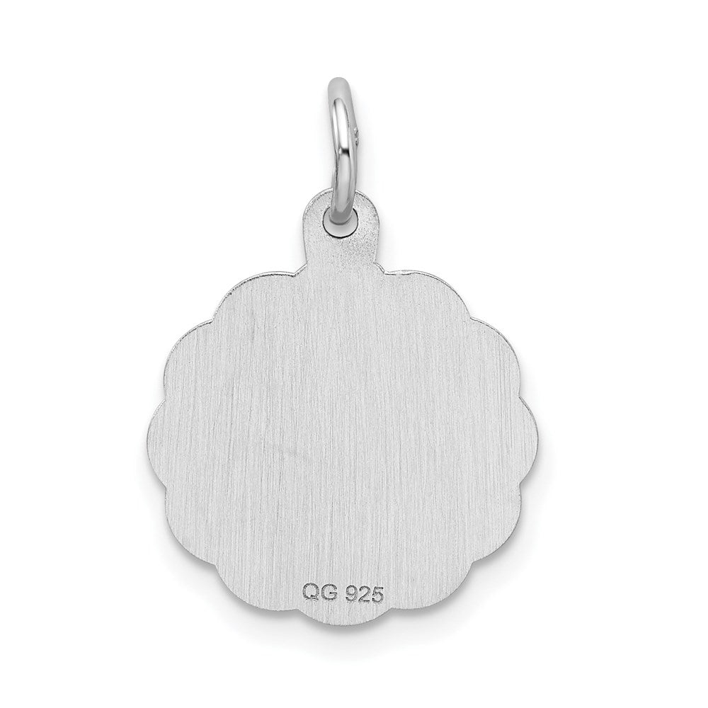 Sterlingsilber Silber/rhodiniert Brocaded Buchstabe N Initiale Anhänger