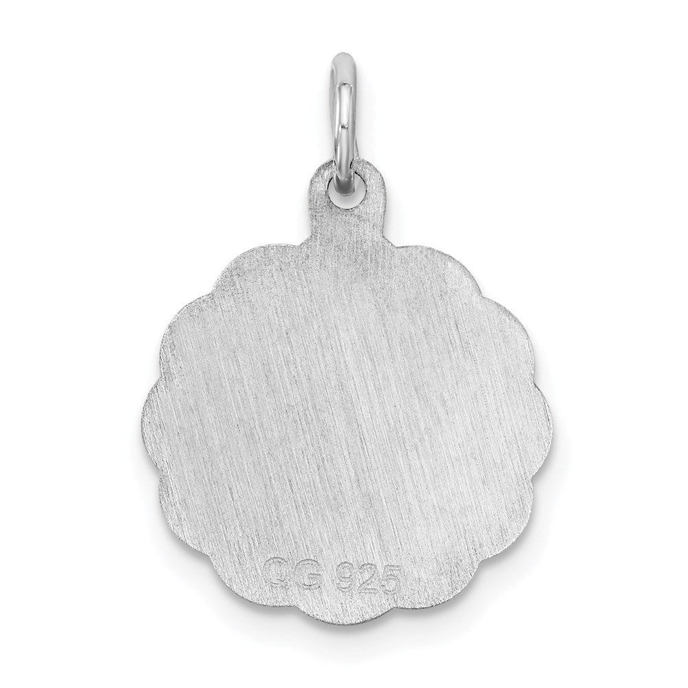 Sterlingsilber Silber/rhodiniert Brocaded Buchstabe O Initiale Anhänger