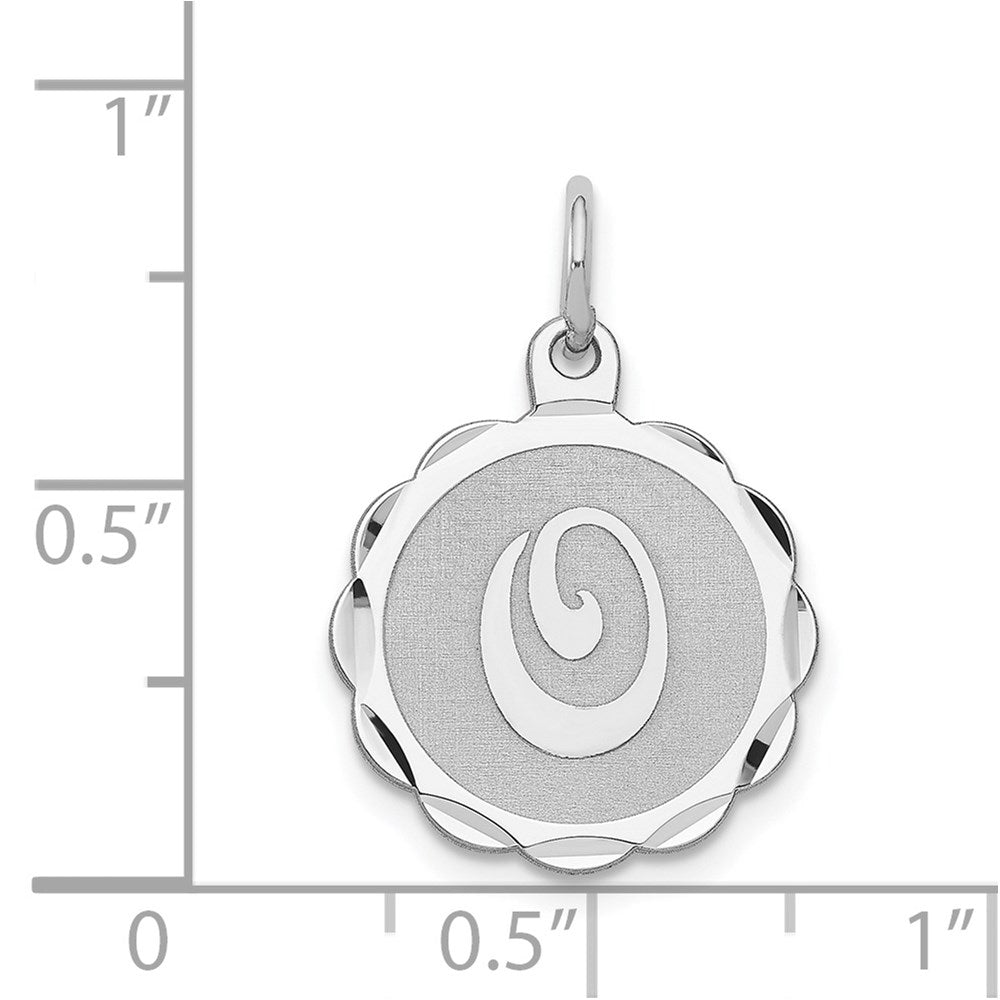 Sterlingsilber Silber/rhodiniert Brocaded Buchstabe O Initiale Anhänger