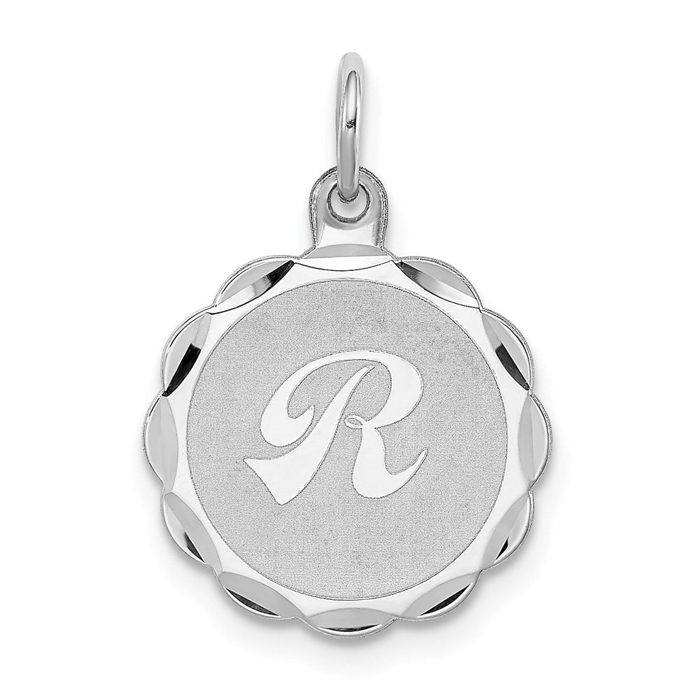 Sterlingsilber Silber/rhodiniert Brocaded Buchstabe R Initiale Anhänger