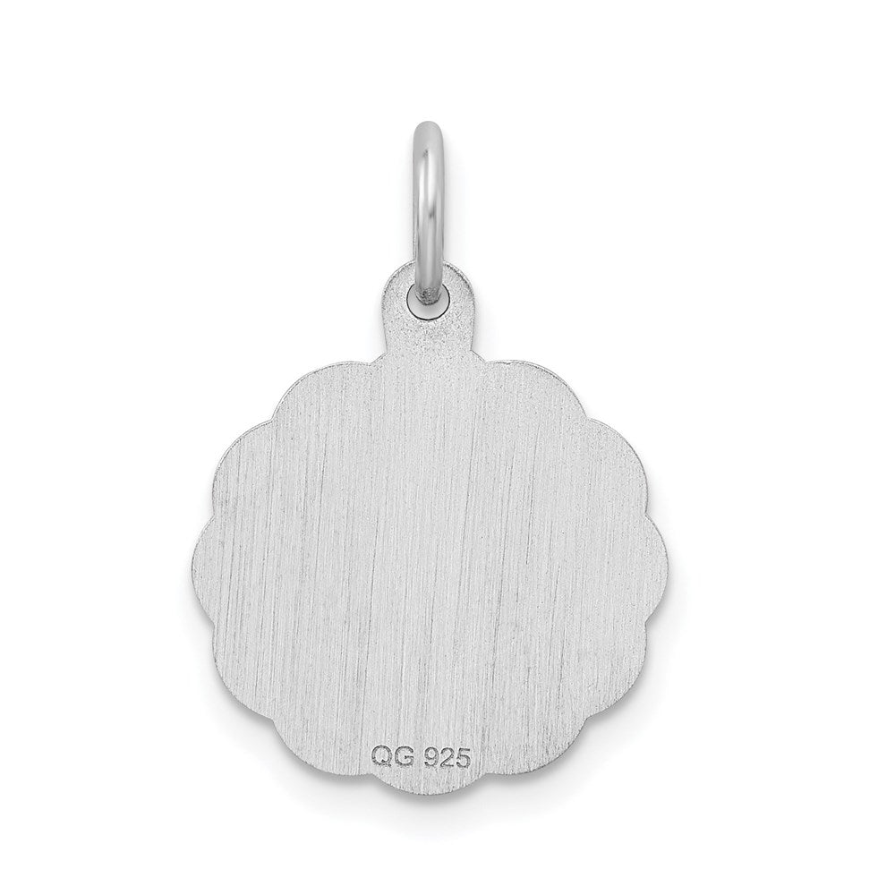 Sterlingsilber Silber/rhodiniert Brocaded Buchstabe S Initiale Anhänger