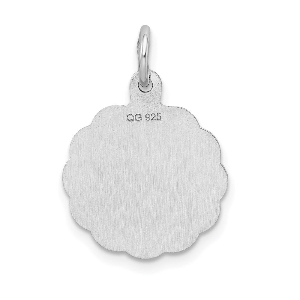 Sterlingsilber Silber/rhodiniert Brocaded Buchstabe T Initiale Anhänger