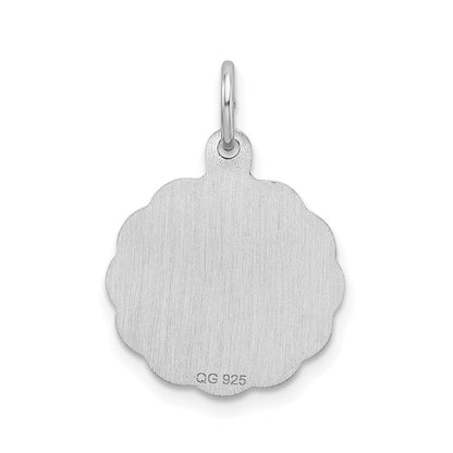 Sterlingsilber Silber/rhodiniert Brocaded Buchstabe V Initiale Anhänger