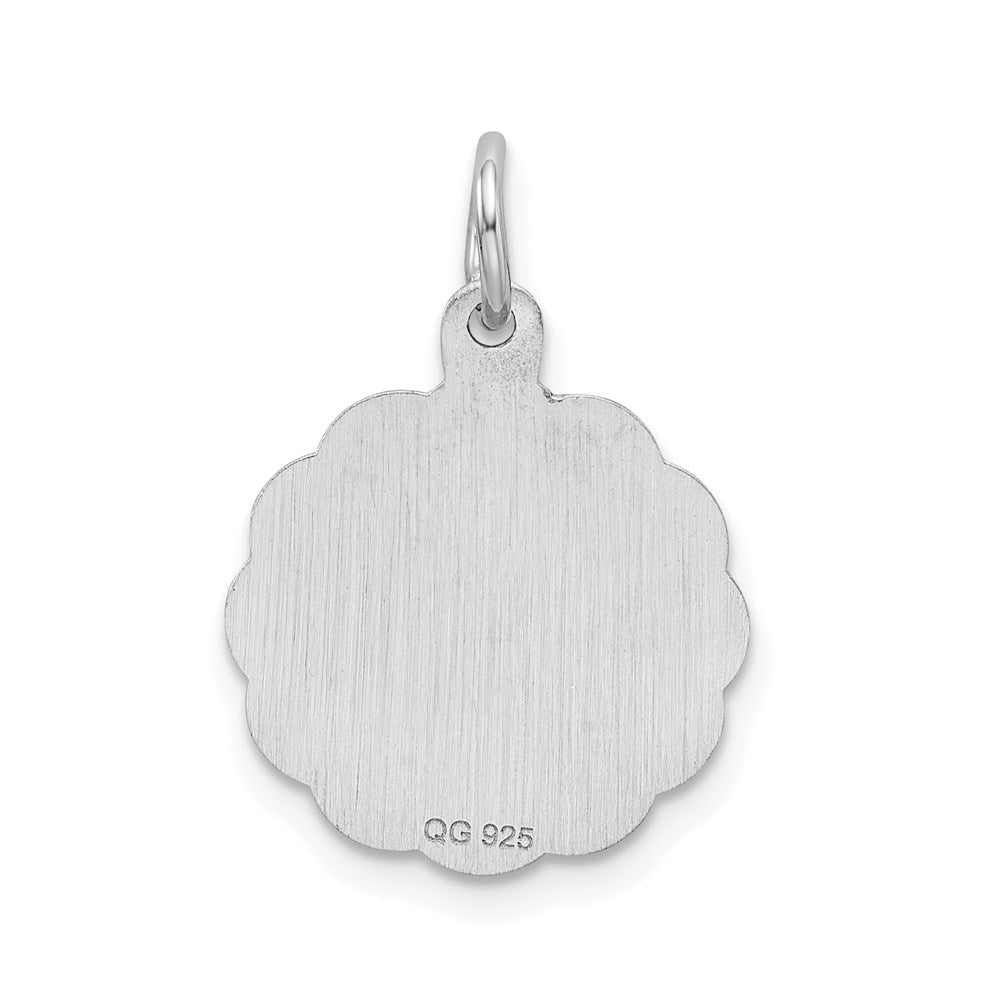Sterlingsilber Silber/rhodiniert Brocaded Buchstabe W Initiale Anhänger