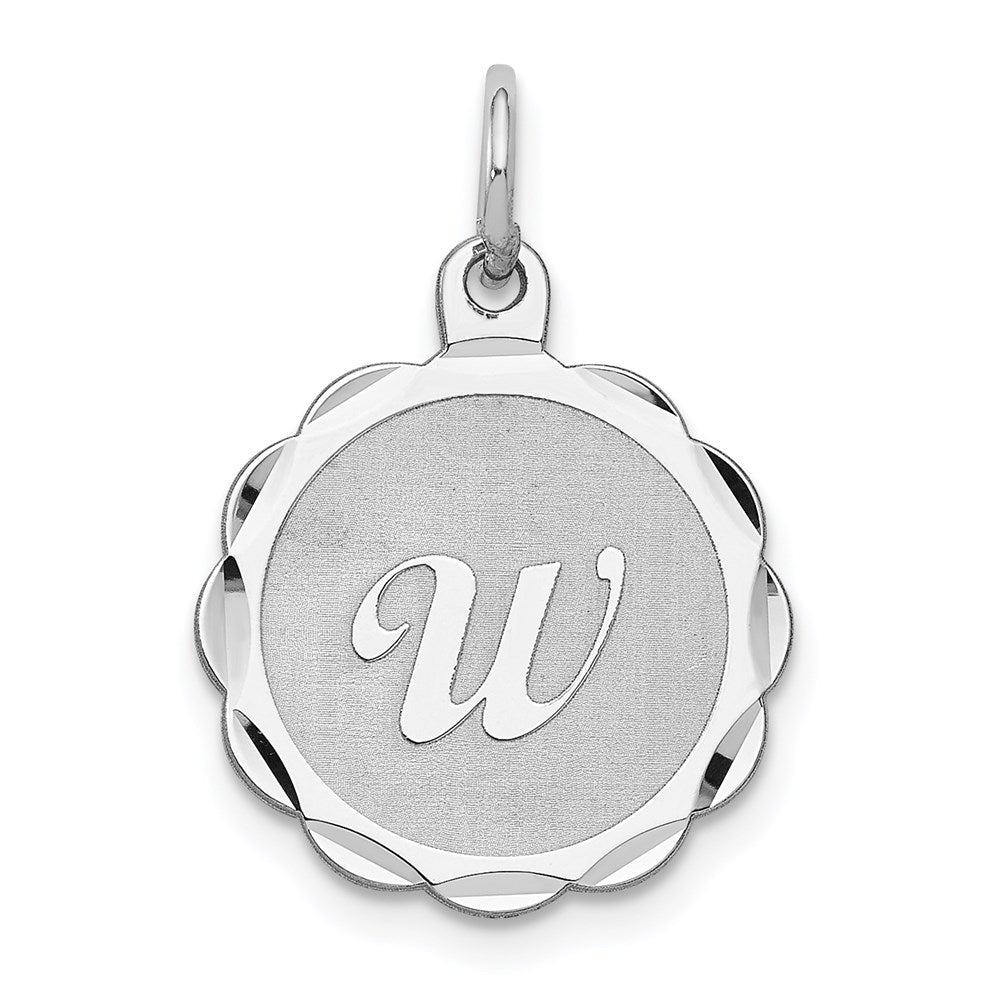 Sterlingsilber Silber/rhodiniert Brocaded Buchstabe W Initiale Anhänger