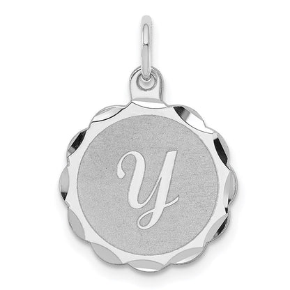Sterlingsilber Rhodiniert Brocaded Buchstabe Y Initiale Charm