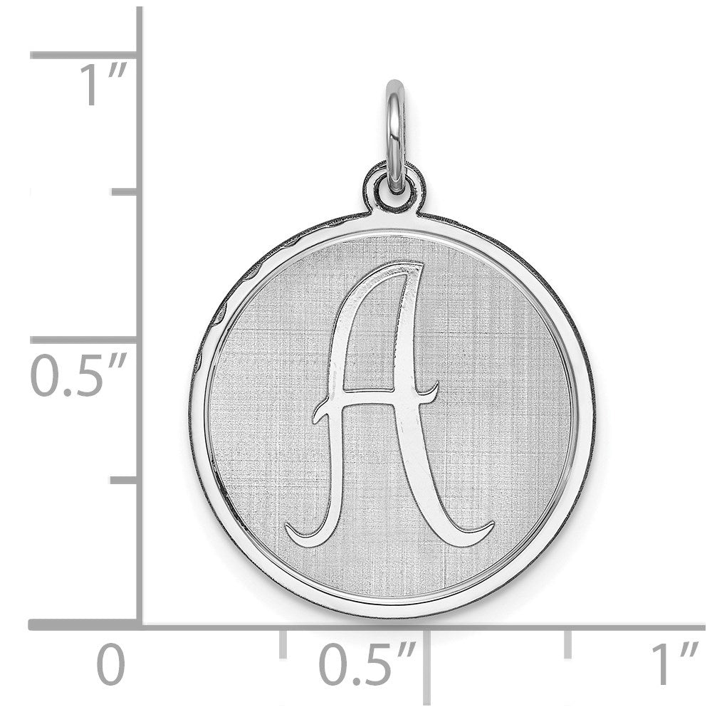 Sterlingsilber Rhodiniert Brocaded Buchstabe A Initiale Charm