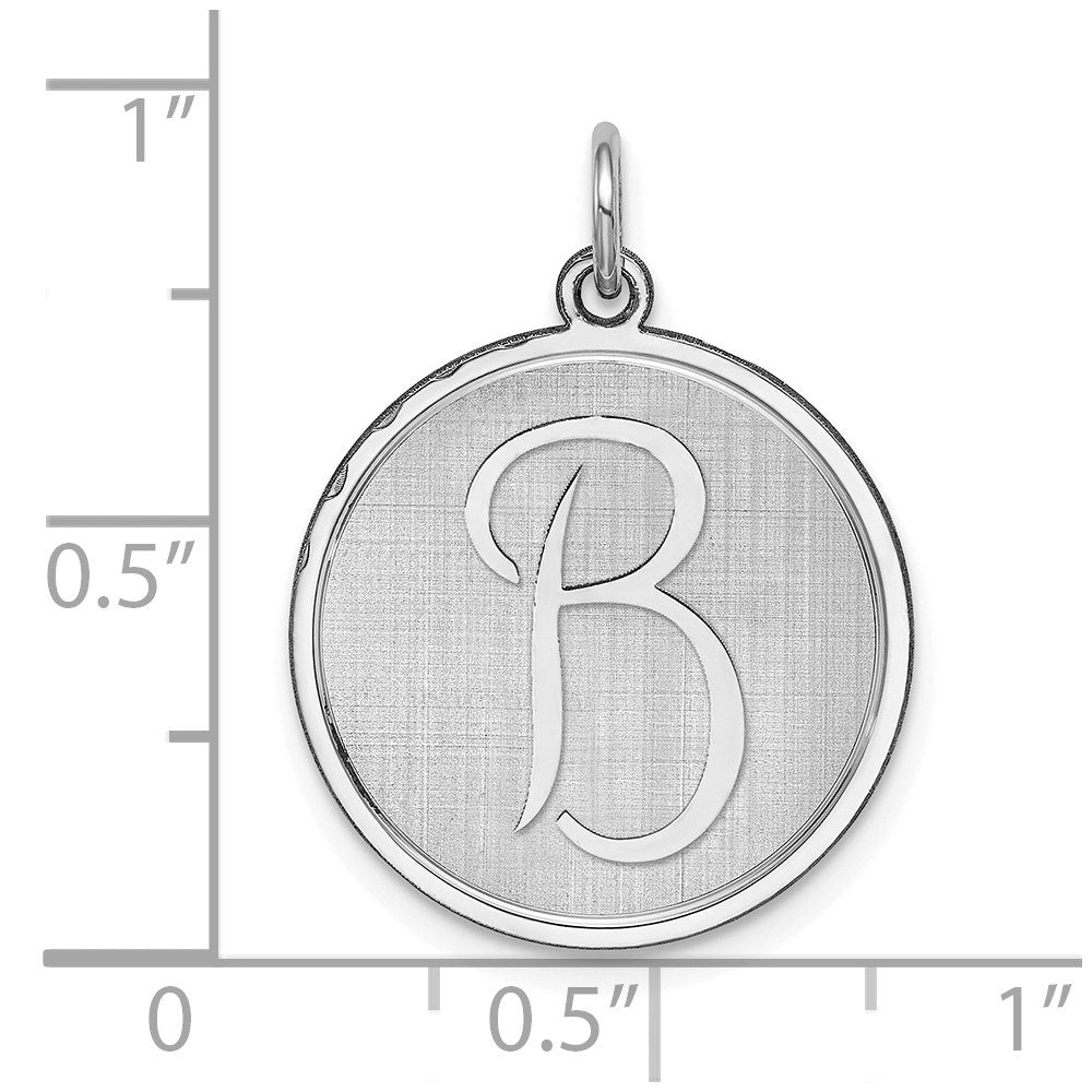 Sterlingsilber Rhodiniert Brocaded Buchstabe B Initiale Charm