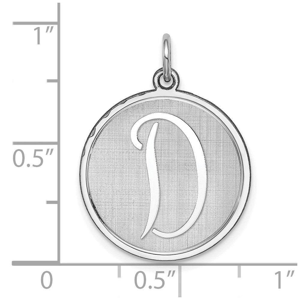 Sterlingsilber Rhodiniert Brocaded Buchstabe D Initiale Charm
