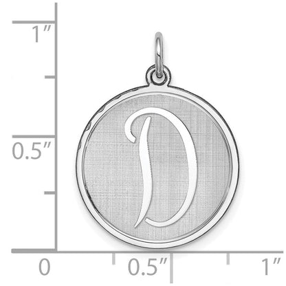 Sterlingsilber Rhodiniert Brocaded Buchstabe D Initiale Charm