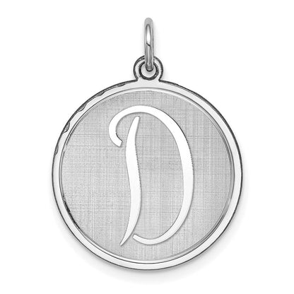 Sterlingsilber Rhodiniert Brocaded Buchstabe D Initiale Charm