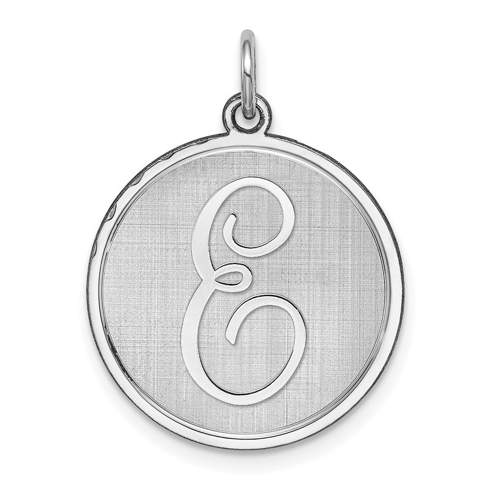 Sterlingsilber Rhodiniert Brocaded Buchstabe E Initiale Charm