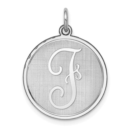 Sterlingsilber Rhodiniert Brocaded Buchstabe F Initiale Charm
