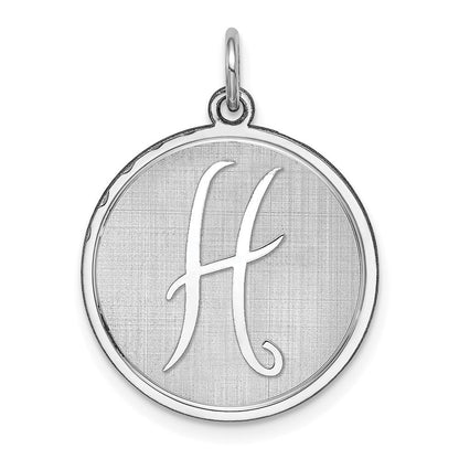 Sterlingsilber Rhodiniert Brocaded Buchstabe H Initiale Charm
