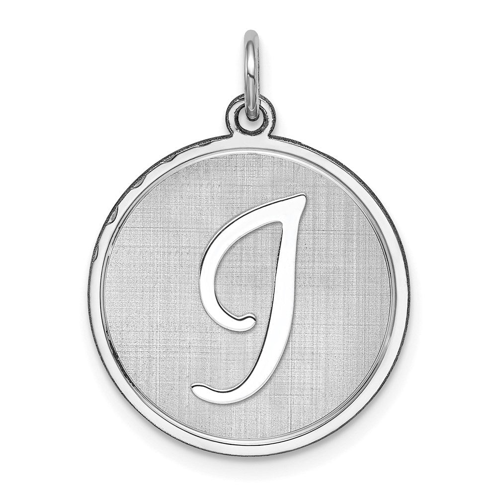 Sterlingsilber Rhodiniert Brocaded Buchstabe I Initiale Charm