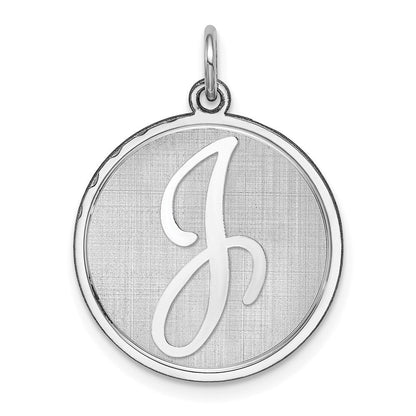 Sterlingsilber Rhodiniert Brocaded Buchstabe J Initiale Charm