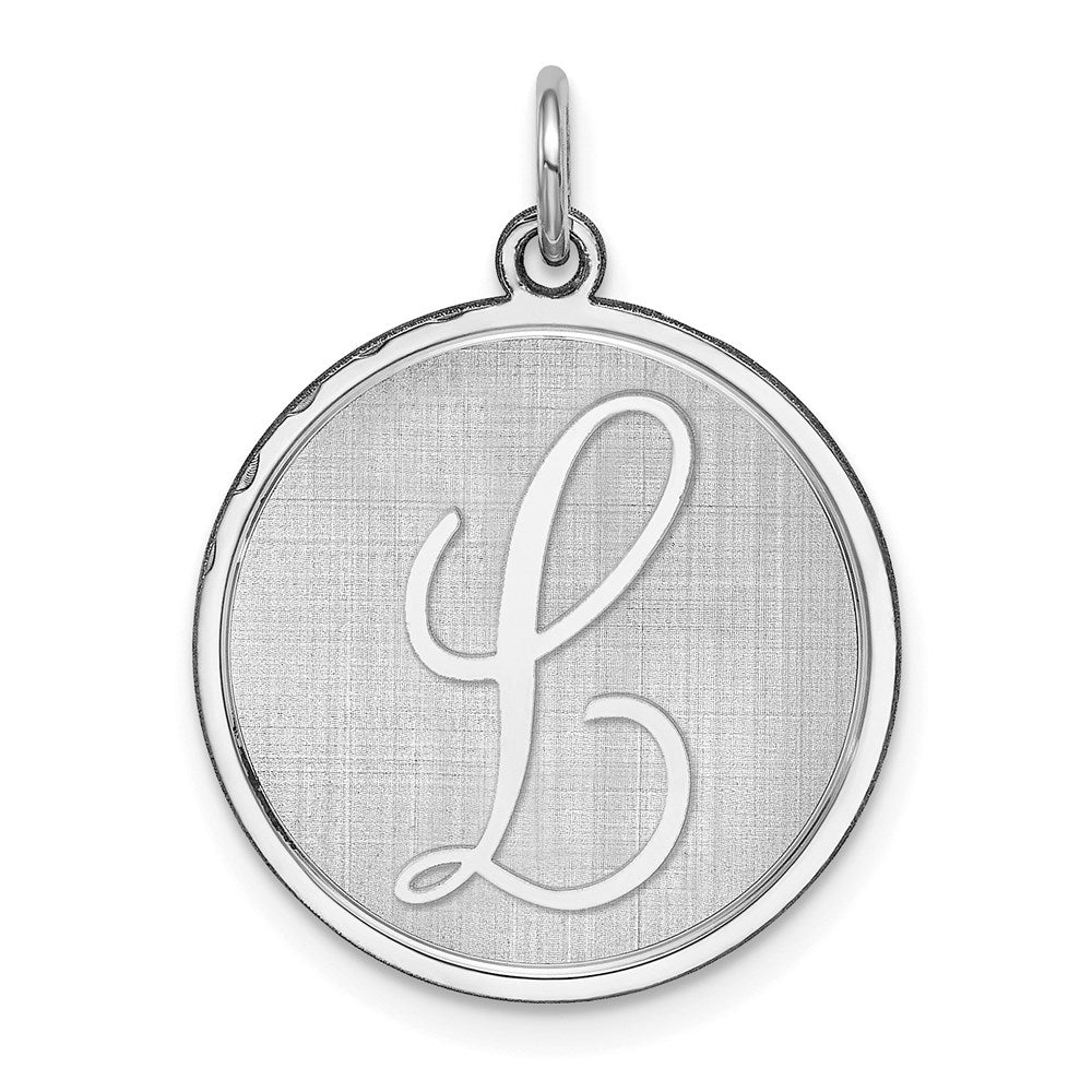 Sterlingsilber Rhodiniert Brocaded Buchstabe L Initiale Charm