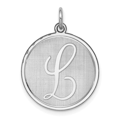 Sterlingsilber Rhodiniert Brocaded Buchstabe L Initiale Charm