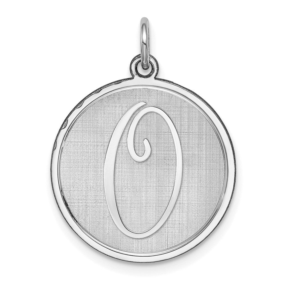 Sterlingsilber Rhodiniert Brocaded Buchstabe O Initiale Charm