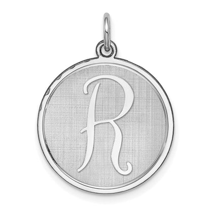 Sterlingsilber Rhodiniert Brocaded Buchstabe R Initiale Charm