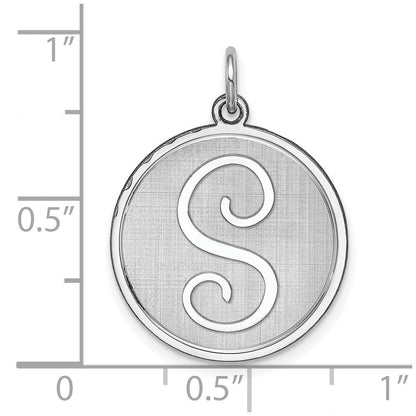 Sterlingsilber Rhodiniert Brocaded Buchstabe S Initiale Charm