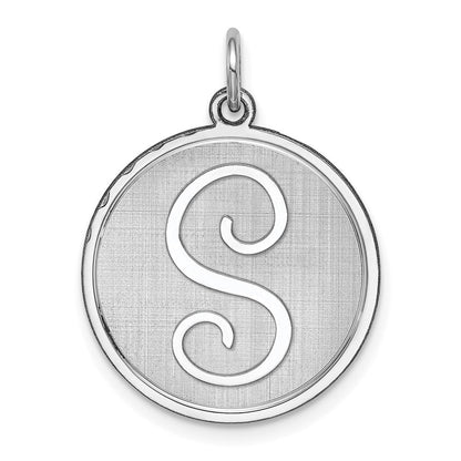 Sterlingsilber Rhodiniert Brocaded Buchstabe S Initiale Charm
