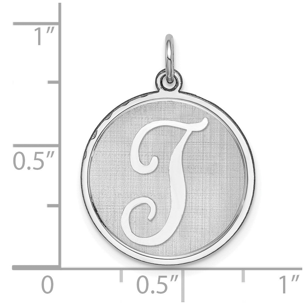 Sterlingsilber Rhodiniert Brocaded Buchstabe T Initiale Charm
