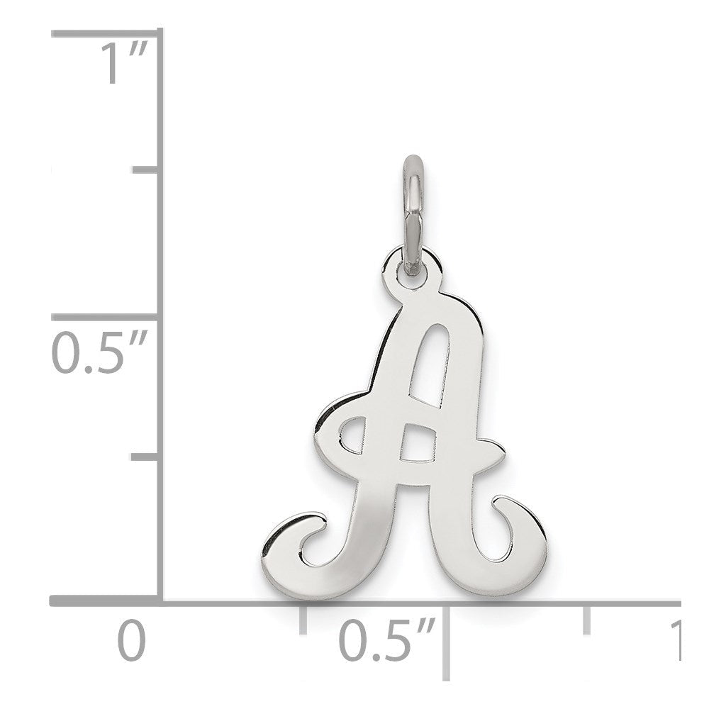Sterlingsilber Rhodiniert Geprägt Buchstabe A Initiale Charm