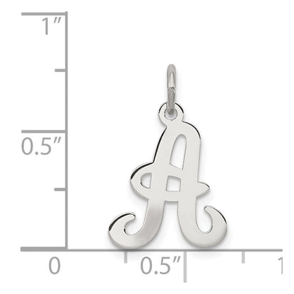 Sterlingsilber Rhodiniert Geprägt Buchstabe A Initiale Charm