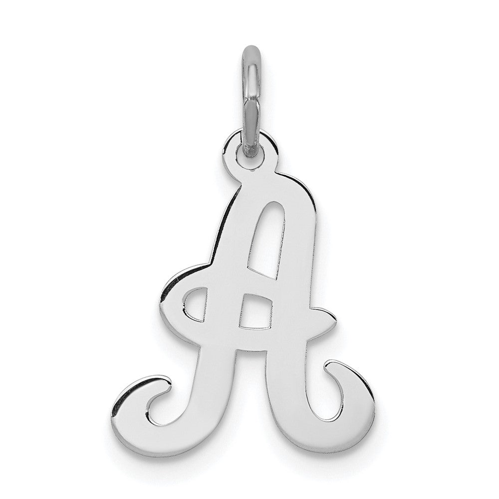 Sterlingsilber Rhodiniert Geprägt Buchstabe A Initiale Charm